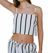 By Together Kelsea Stripe Square Neck Top In White/ Black In White