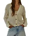 By Together Kensley Open Knit Cardigan In Natural In White