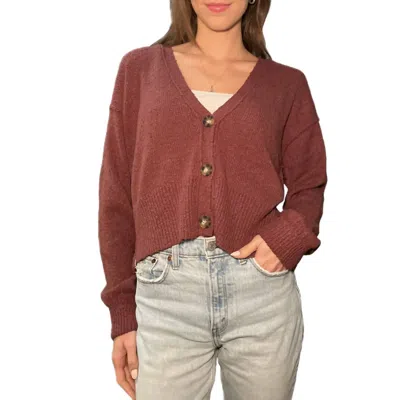 By Together Kimmy Button Down Cardigan In Garnet In Multi