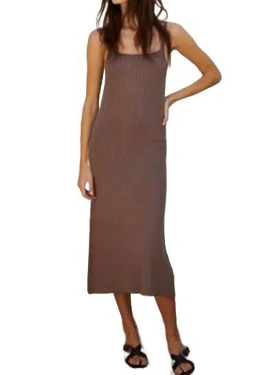 By Together Knit Cami Maxi Dress In Espresso In Brown
