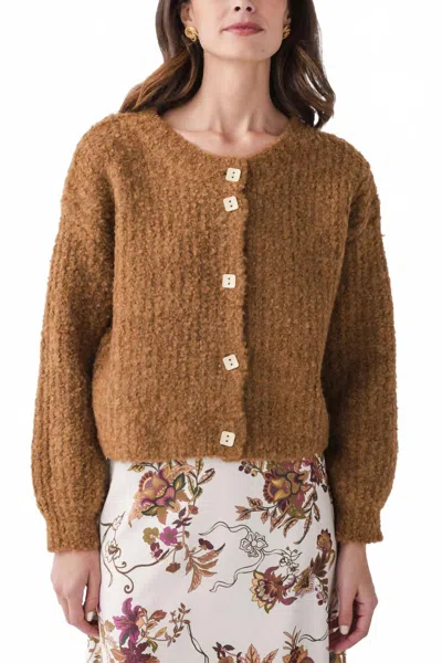 By Together Knit Cardigan In Dark Mustard In Brown