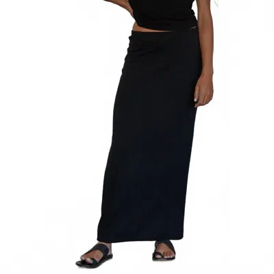 By Together Isla Knit Midi Skirt In Charcoal In Blue