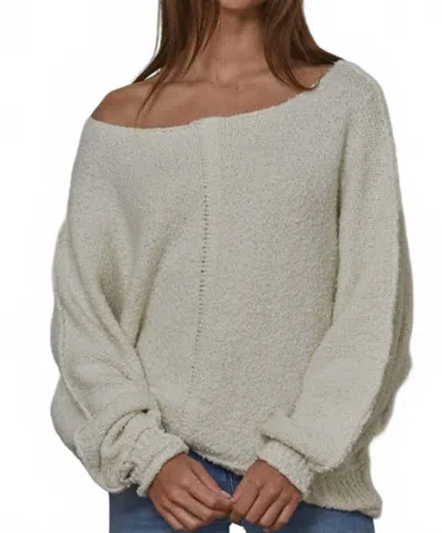 By Together Knit Lighter Reyes Sweater In Cream In Gray