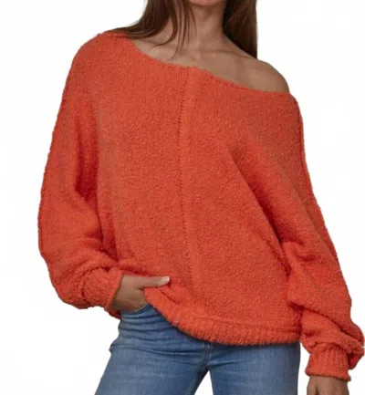 By Together Knit Lighter Reyes Sweater In Red Orange
