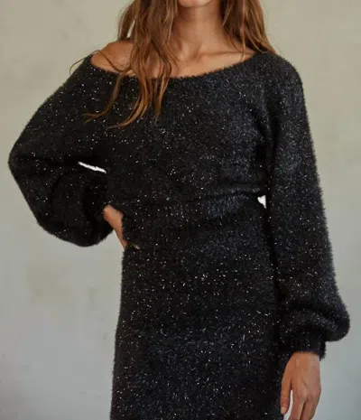 By Together Knit Off The Shoulder Sweater In Black