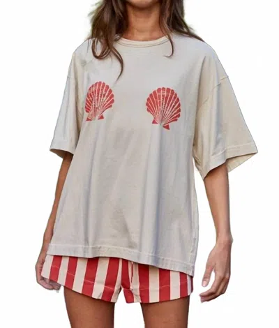 By Together Knit Seashell Tee In Light Taupe In Multi