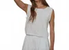 By Together Knit Sweater Cotton Ribbed Sleeveless Pullover Top In Ivory In White
