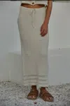 By Together Knit Sweater Crochet Skirt In Beige In White