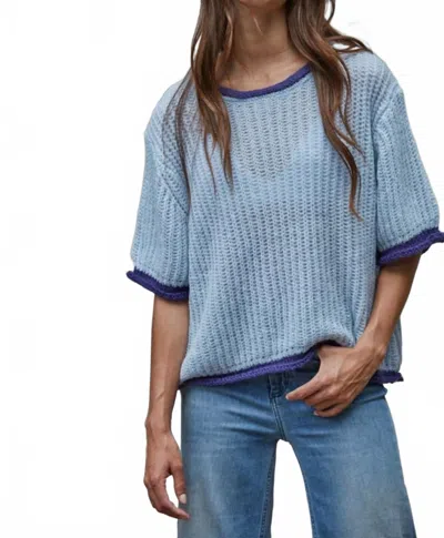 By Together Knit Sweater In Blue/navy