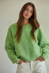 By Together Knit Sweater Long Sleeve Pullover Top In Lime Green