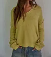 Shop By Together Knit Sweater V-neck Long Sleeve Top In Dusty Yellow In Multi