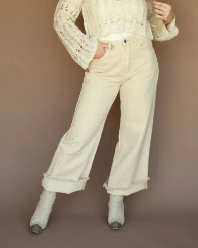 By Together Langley Denim Jean In Cream In Gold