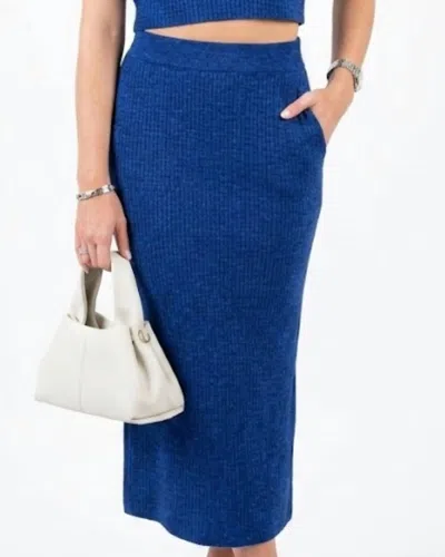 By Together Laura Knit Midi Skirt In Blue