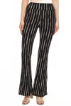 By Together Leggings Depot Striped High Waist Flare Pants In Black & White In Black
