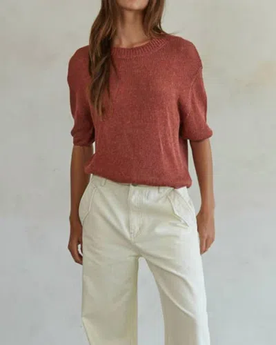 By Together Leona Sweater Top In Rust