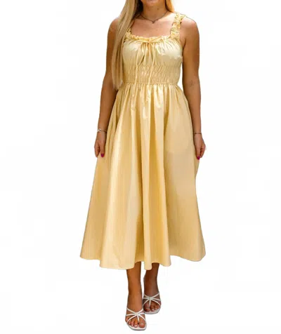 By Together Libra Flare Midi Dress In Yellow In Gold