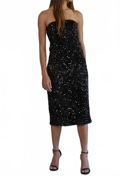 By Together Like Lovers Sequin Strapless Dress In Black