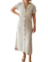 By Together Linen Midi Dress In Grey In Grey