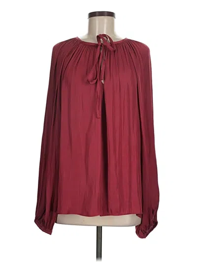 Pre-owned By Together Long Sleeve Blouse In Burgundy