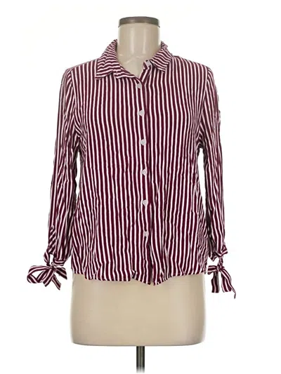 Pre-owned By Together Long Sleeve Blouse In Burgundy