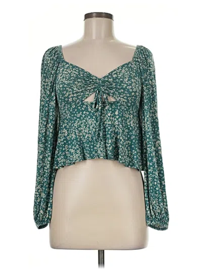 Pre-owned By Together Long Sleeve Blouse In Teal