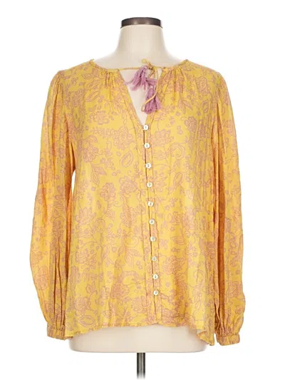 Pre-owned By Together Long Sleeve Blouse In Yellow