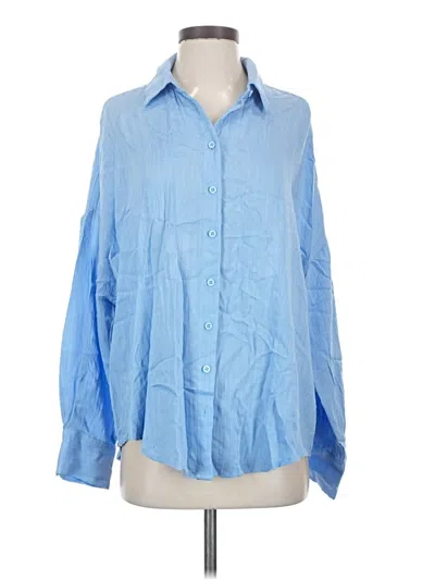 Pre-owned By Together Long Sleeve Button Down Shirt In Blue