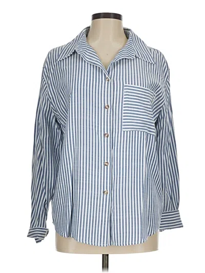 Pre-owned By Together Long Sleeve Button Down Shirt In Blue