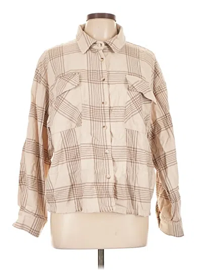 Pre-owned By Together Long Sleeve Button Down Shirt In Brown