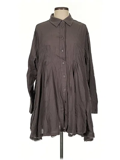 By Together Long Sleeve Button Down Shirt In Gray