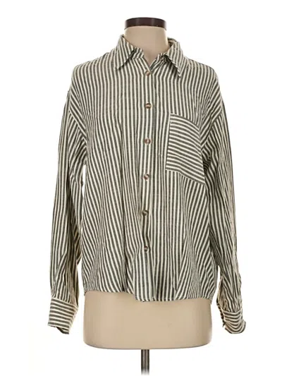 Pre-owned By Together Long Sleeve Button Down Shirt In Green