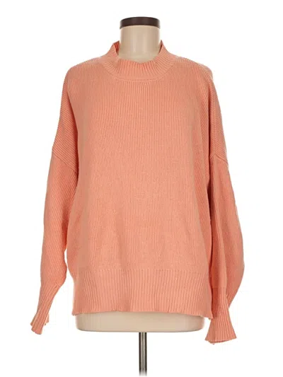 Pre-owned By Together Long Sleeve Top Orange Turtleneck Tops