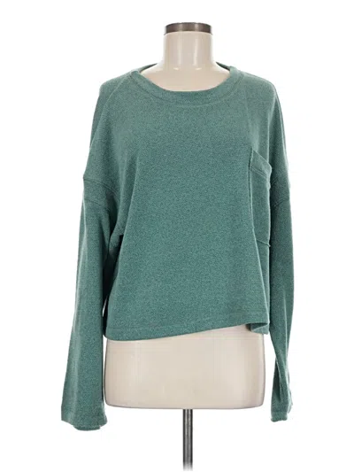 Pre-owned By Together Long Sleeve Top Teal Boatneck Tops