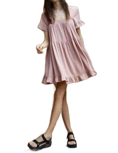 By Together Madisyn Babydoll Dress In Mauve In Pink