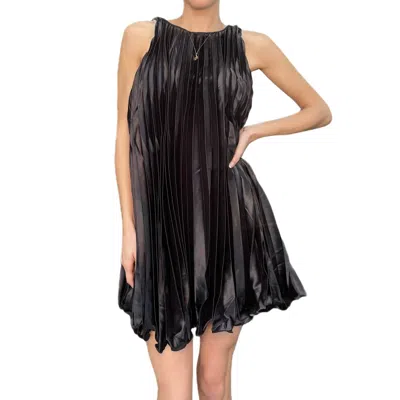 By Together Madly In Love Accordion Pleated Dress In Black