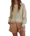 By Together Match Point Pullover Sweater In Natural In White