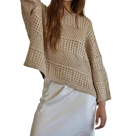 By Together Maye Crochet Top In Natural In Brown