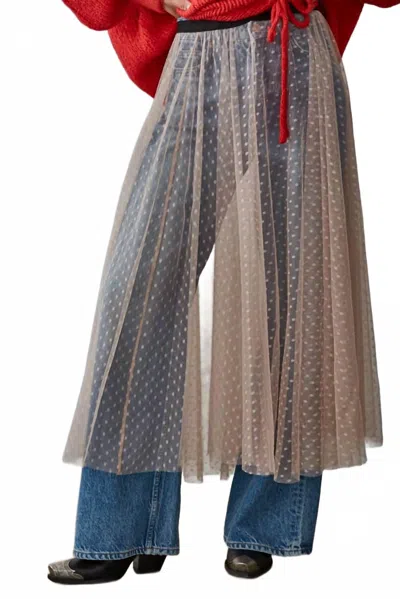 By Together Mesh Swiss Dots See Through Skirt In Blush In Multi