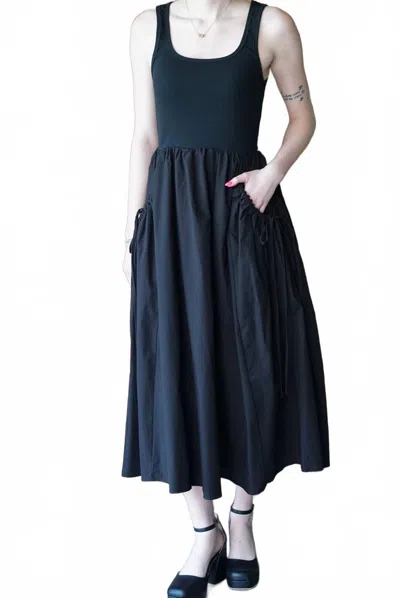 By Together Midnight Scoop Neck Dress In Black In Blue