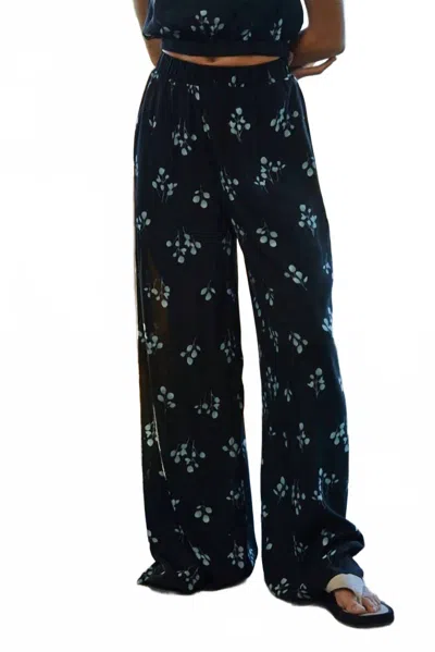By Together Montana Floral Pants In Black In Blue