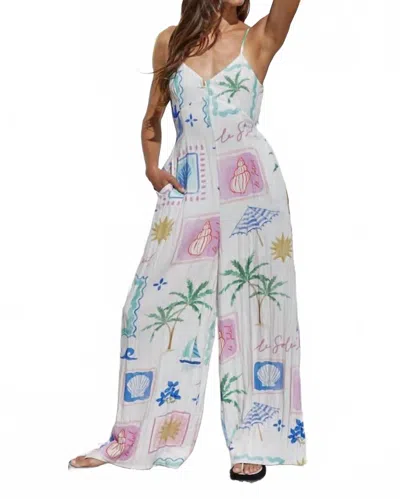 By Together Montmartre Wide Leg Jumpsuit In White In Multi