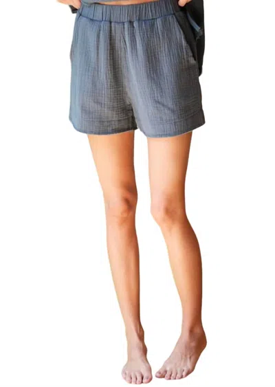 By Together Muslin Shorts In Dark Teal In Blue