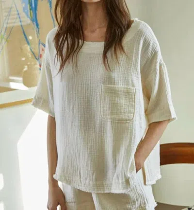 By Together Muslin Top In Ivory In Multi