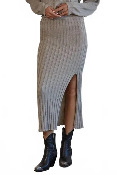 By Together Nadine Knit Sweater Skirt In Ash Grey In Gray
