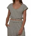 By Together Natalie Striped Top In Cream/black In Multi