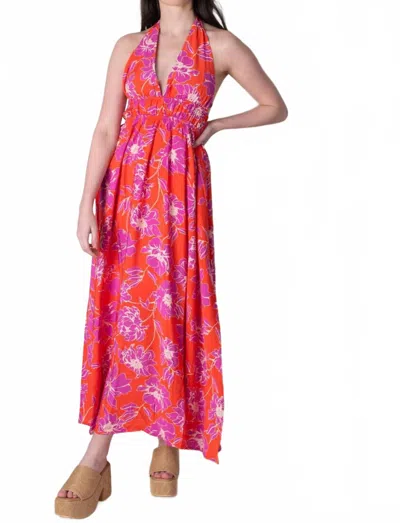 By Together Next Vacay Floral Maxi Dress In Orange Multi