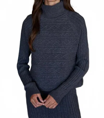 By Together Nyx Sweater Top In Charcoal In Blue