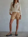 BY TOGETHER OPEN KNIT HENLEY SWEATER PULLOVER IN NATURAL