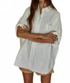 By Together Oversized Cuff Hem Shirt In Off White In Multi