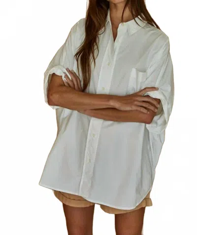By Together Oversized Cuff Hem Shirt In Off White In Multi